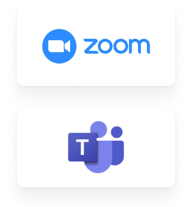 Integrates with Zoom and Teams for live sessions