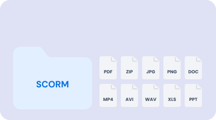 Support for multimedia content (videos, PDFs, SCORM)