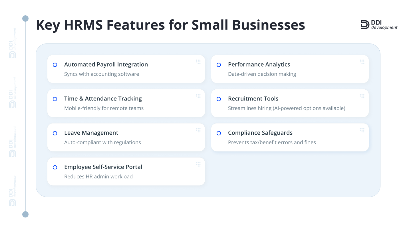 hrms features for small business