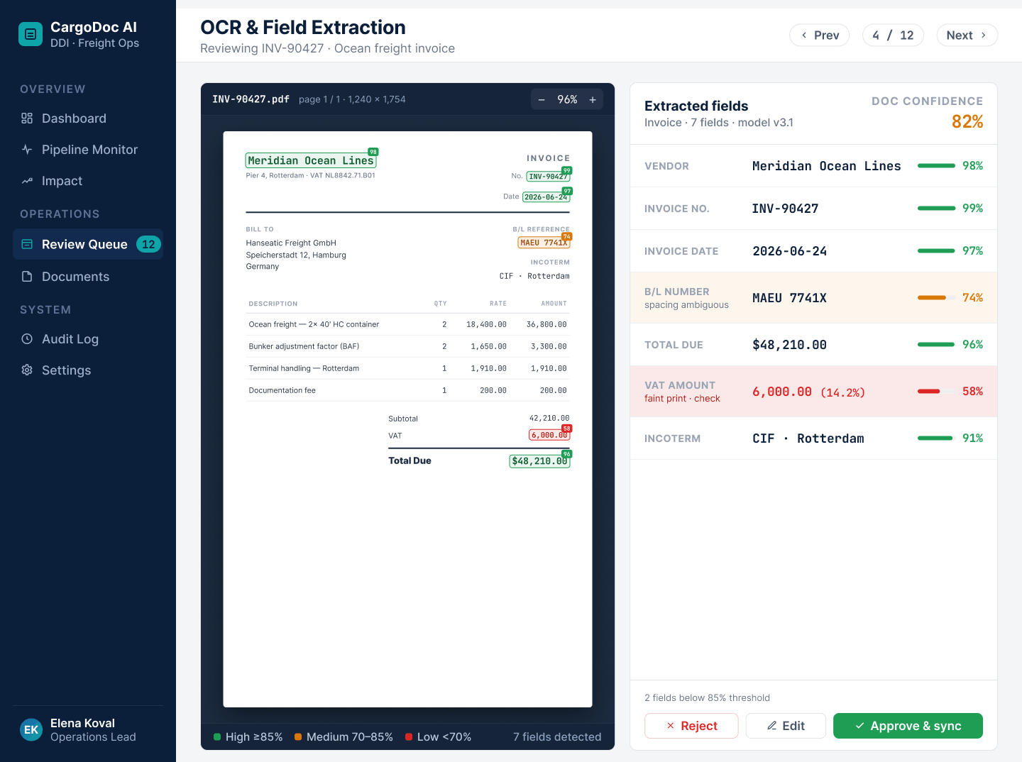 OCR and layout extraction