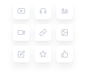 Diverse content formats: video, audio, text, and interactive modules