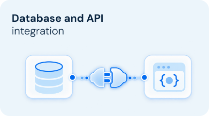 Database and API
integration