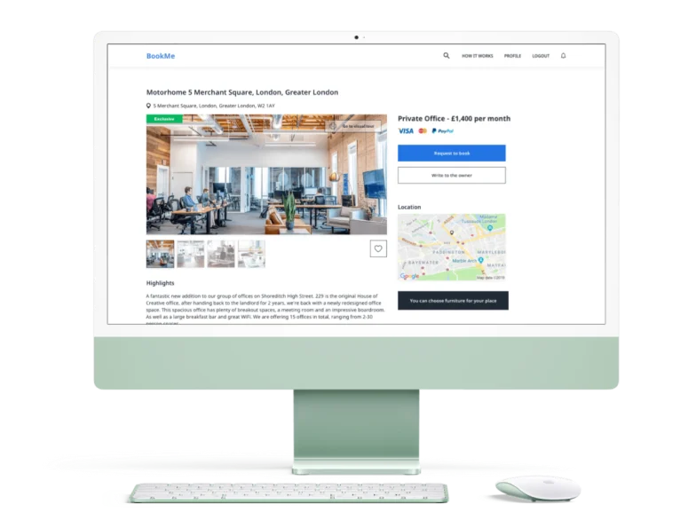 Rental booking system on a tablet