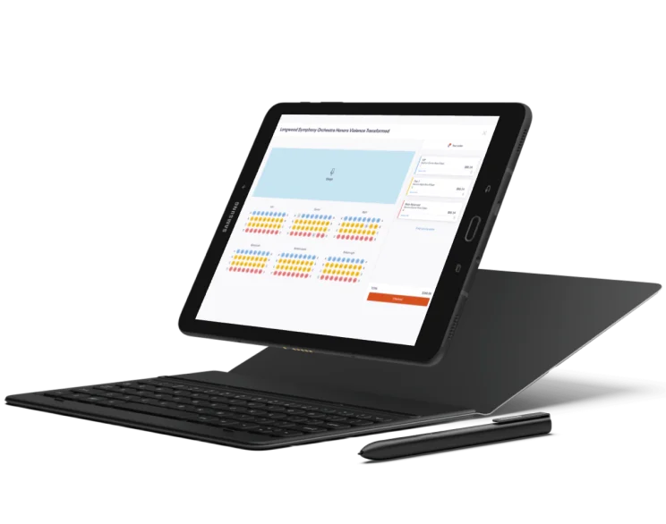 Event ticketing software on a tablet