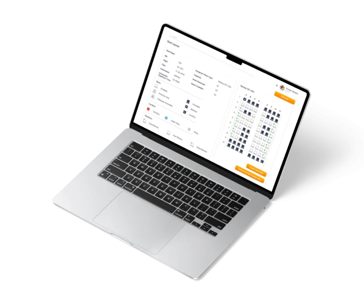 Travel booking portal on a laptop