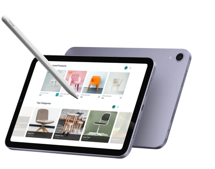 B2C and B2B ecommerce platform on a tablet