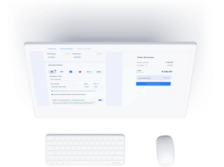 Subscription billing platform on a tablet