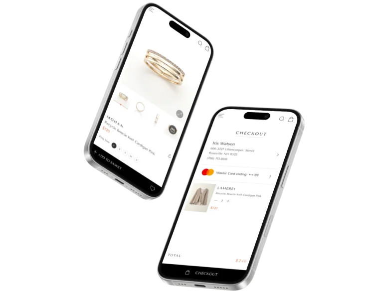 Ecommerce mobile app on a phone