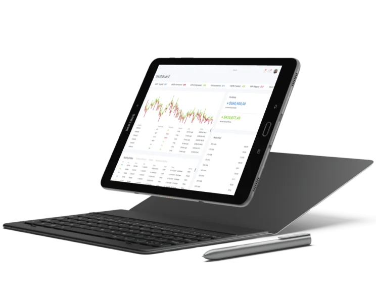 Investment management platform on a laptop