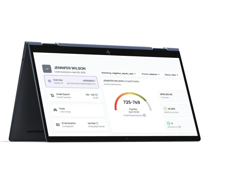 Lending platform on a tablet