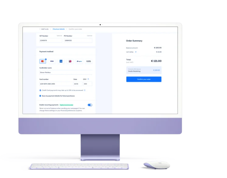 Payment processing system on a tablet