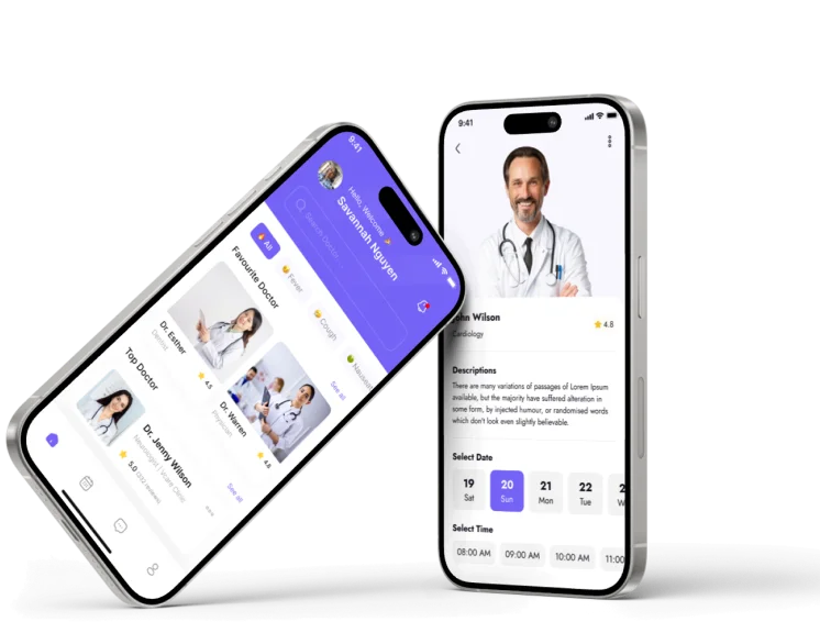 Mobile healthcare app on a phone