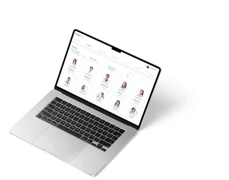 Telemedicine platform on a laptop
