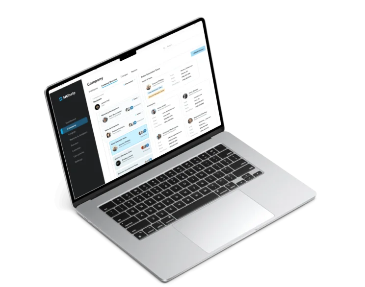 HRIS interface on a laptop