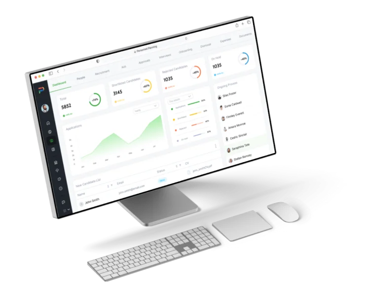 Talent management system on a tablet