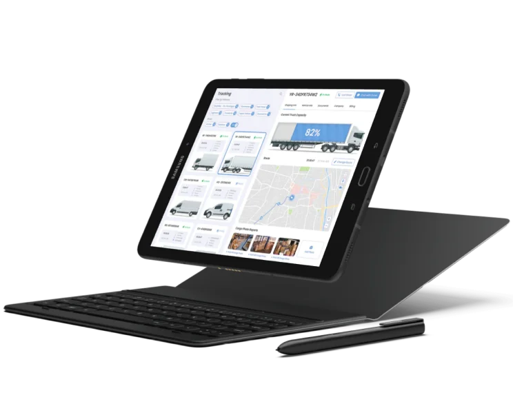 Fleet management software on a tablet