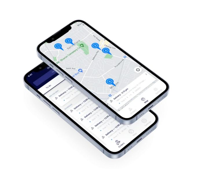 Logistics mobile app on a phone