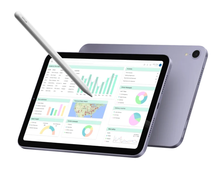 Transportation management system on a tablet